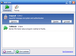 thunderbird-addons-manager Extensiones de Thunderbird