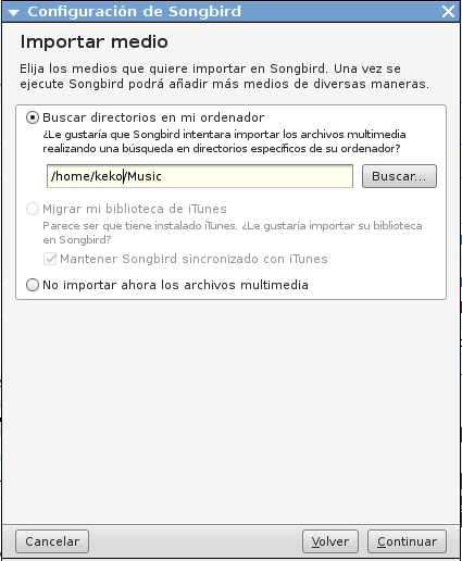 Importar medios para formar las bibliotecas