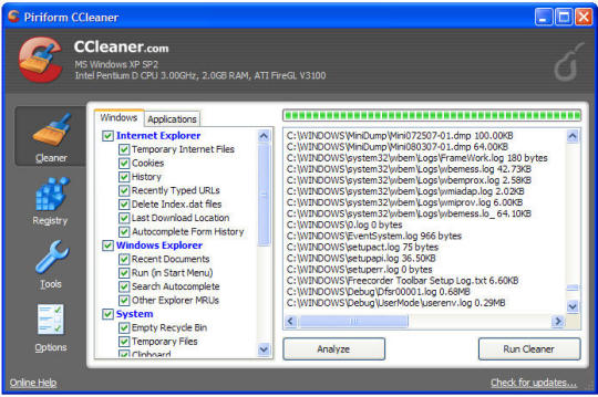 Limpia registro windows