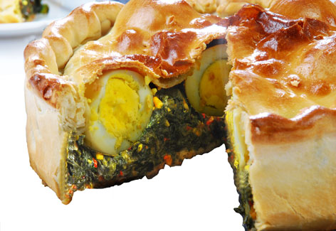 tarta de calabaza y espinaca