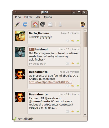 Pino: Cliente de twitter en tu escritorio Ubuntu 1