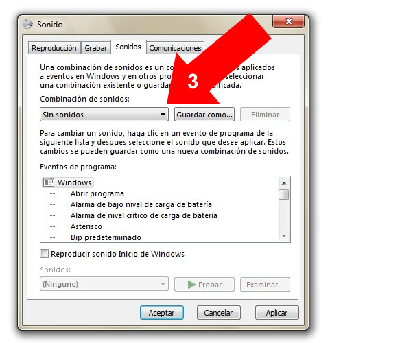 Quitar sonidos xp/vista