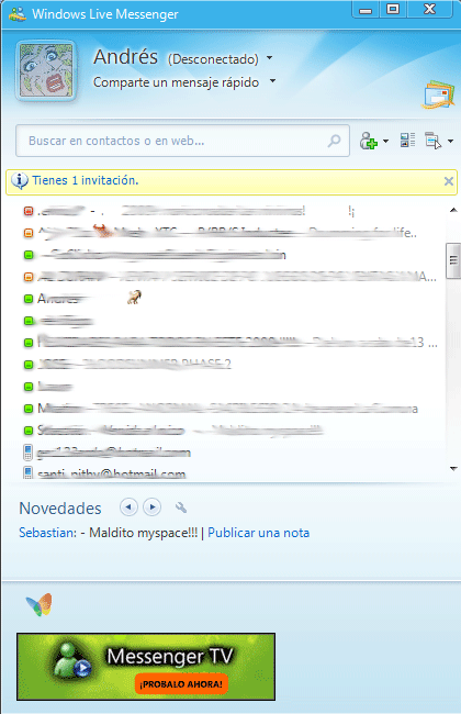 Ver la barra de menu en Windows Live Messenger 1