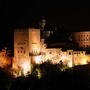 visto nocturna de La Alhambra, Granada