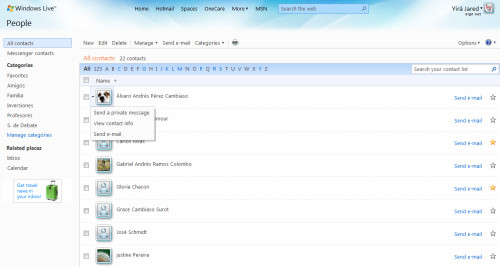 Agregar o eliminar contactos de Windows Live Hotmail 1