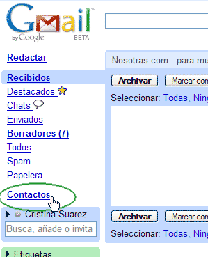 Borrar los contactos de Gmail 1