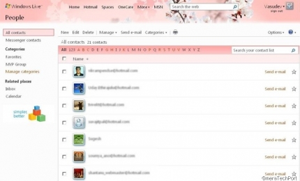 Cambiar la información de contacto de Windows Live Hotmail 1