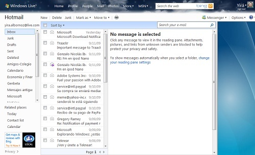 Recuperar un mensaje enviado en Windows Live Hotmail 1
