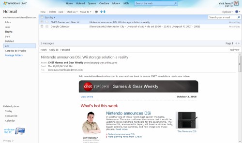 Cambiar de forma permanente la fuente en Windows Live Hotmail 1