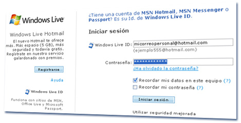 Recuperar tu contraseña de Windows Live Hotmail 1