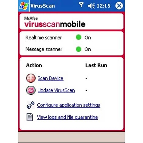 Utilizar McAfee VirusScan mobile 1