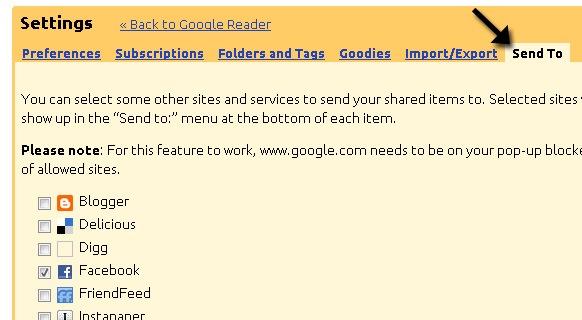 Compartir sus archivos de Google Reader 1