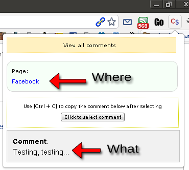 Guardar la historia de comentarios en Google Chrome