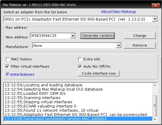 Crear una dirección MAC virtual