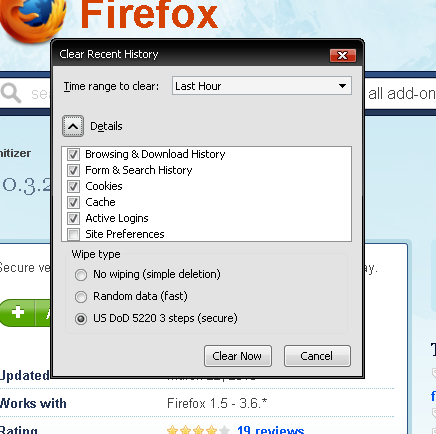Limpiar el historial de Firefox en forma segura
