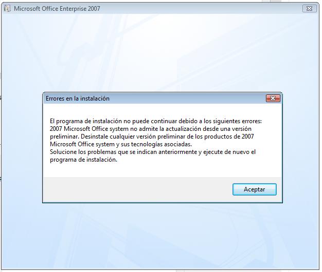 Cómo configurar un error de Office 2007