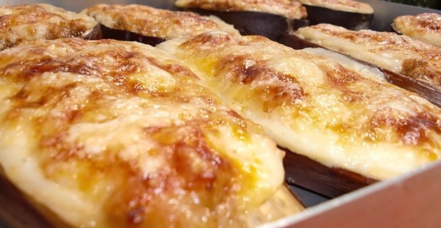 Berenjenas y pimientos al graten