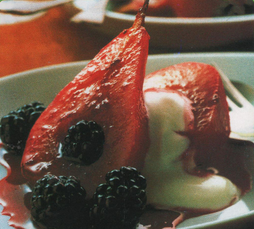 Peras al borgoña, peras, borgoña, fruta