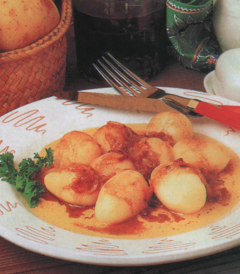 Papas al curry, papas, verdura, curry.