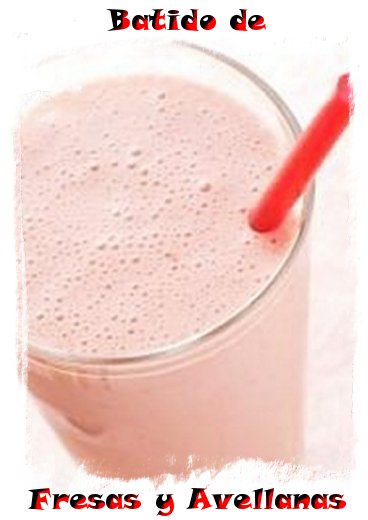 Batido de fresas y Avellanas 1