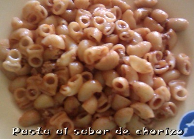 Pasta al sabor de chorizo