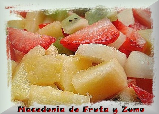 Macedonia de frutas al jugo de zumos 1