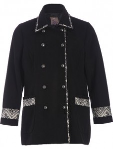 Abrigo talla grande con doble hilera de botones