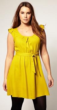 Vestido amarillo fluor de Asos Curve