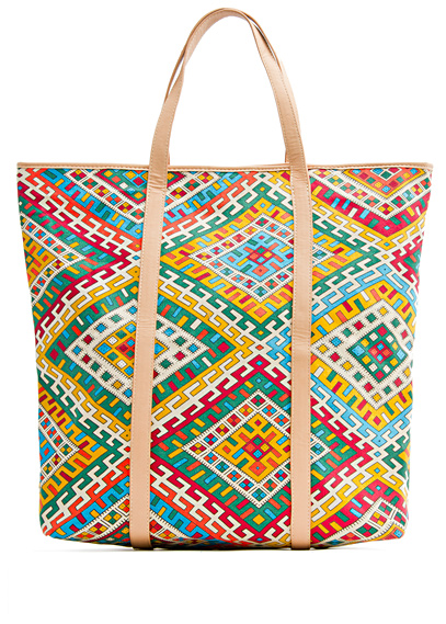 Bolso shopper estampado azteca