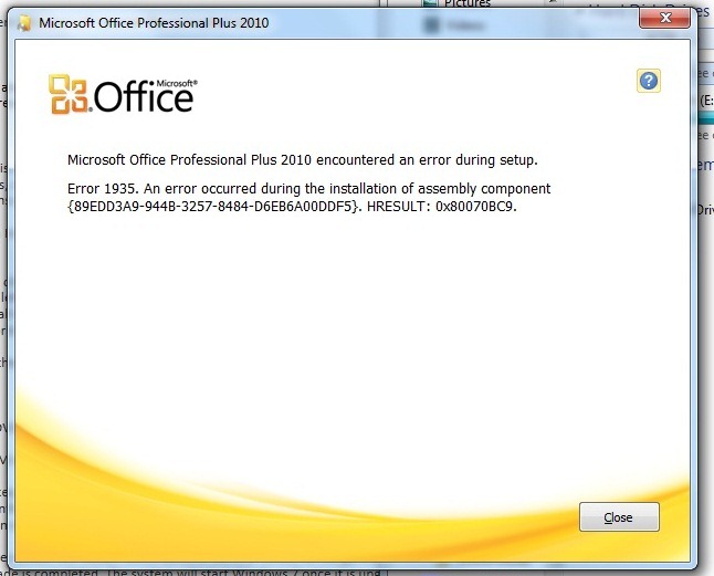 Cómo corregir un error en Microsoft Office 1935