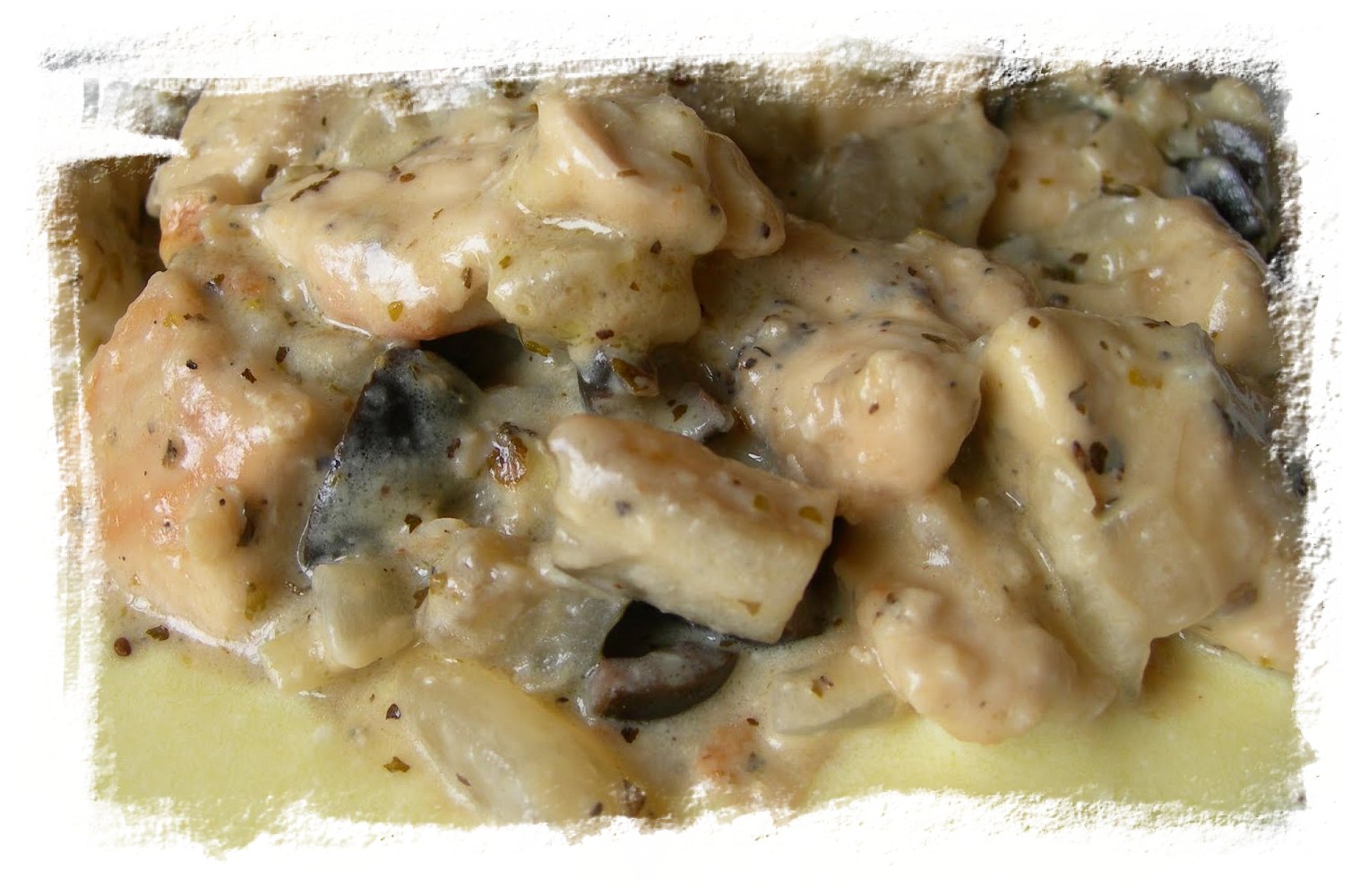 Dados de pechuga de pavo en salsa 1