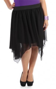 hermosa falda asimetrica plus