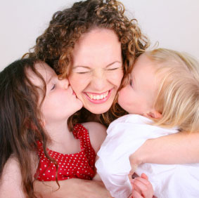 madre e hijos