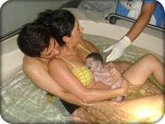 Parto en el agua