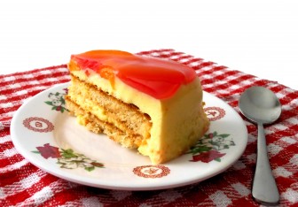 tarta helada con sirope