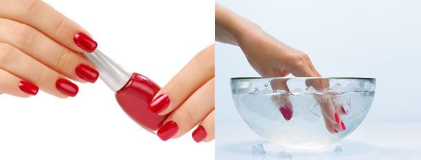 uñas en agua fria