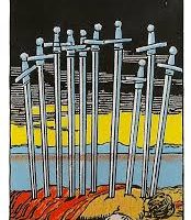 Diez de espadas tarot Rider-Waite