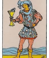Sota de copas de tarot Rider-Waite