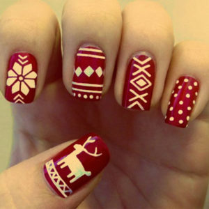 uñas navideñas