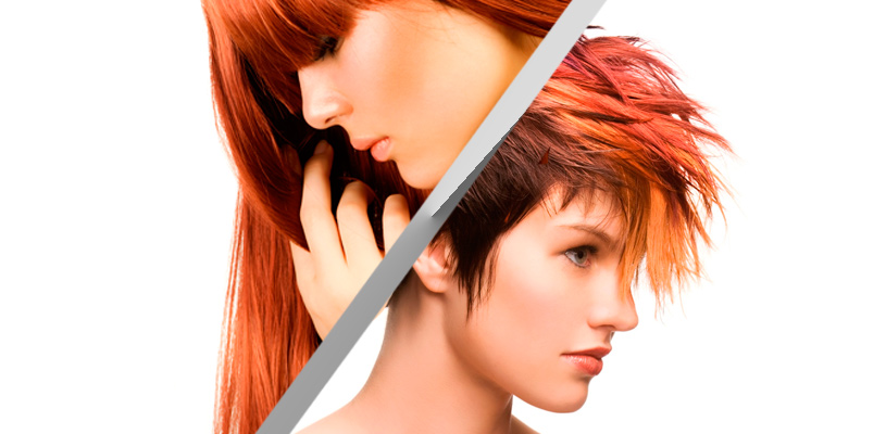 cabello corto y largo