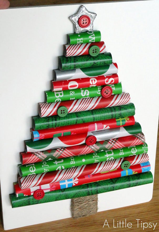 arbol con papel de regalo