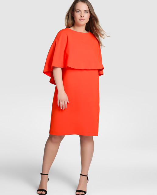 4 outfits para una cena romántica para mujeres de talla grande - vestido naranja