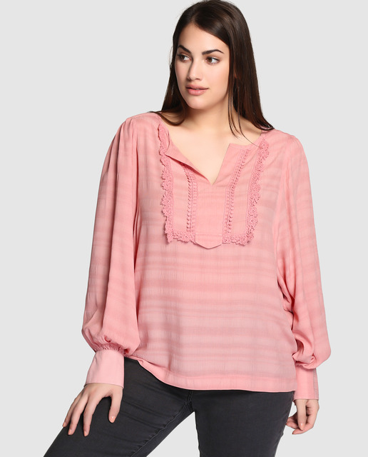 descuentos 40% tallas grandes - blusas rosas