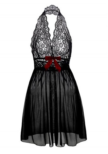 Babydoll tallas grandes 2017 - babydoll negro con encaje