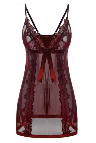 Babydoll tallas grandes 2017 - babydoll rojo transparente