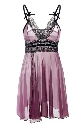 Babydoll tallas grandes 2017 - babydoll transparente en violeta