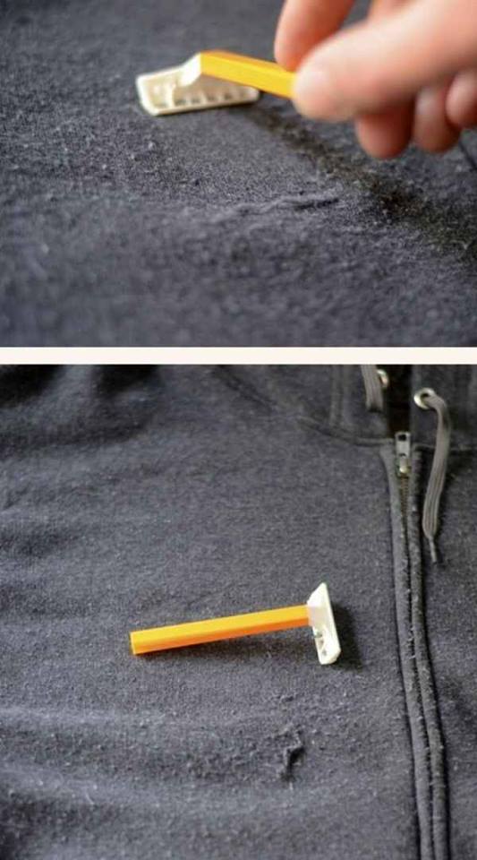 retira bolitas de la ropa