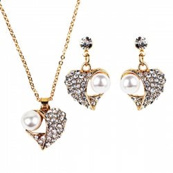 Set de joyas especiales para Año Nuevo ¡Inspírate! - set joyas corazón y perlas